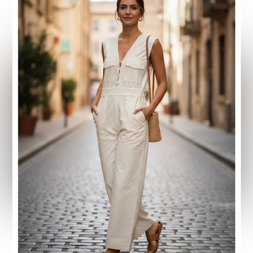 Kendall & Kylie Cream Jumpsuit